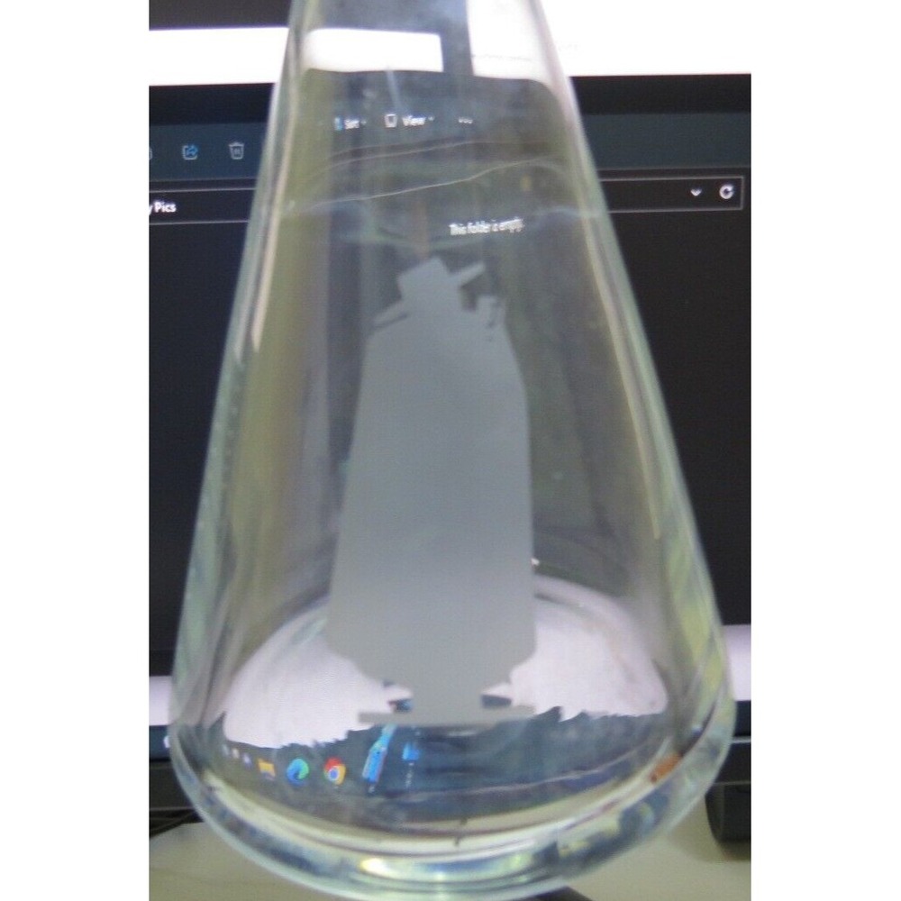 Vintage Wine Porto Sherry Sandeman White Silhouette Etch Logo Glass Carafe (A)